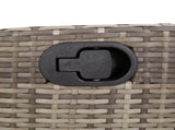 Reclining Garden Chair with Cushions Grey Poly Rattan 365263
