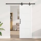Sliding Door White and Black 78 x 211 cm Solid Pine Wood 3333501