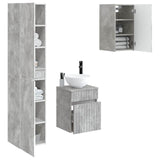 Bathroom Furniture Set 3 pcs Concrete Grey 33 x 34.5 x 160 cm 3406086