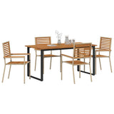 Garden Dining Set 5 pcs Beige Solid Acacia Wood 3365459
