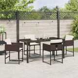 Garden Dining Set 5 pcs Brown Poly Rattan 3380727