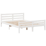Bookcase Bed without Mattress White 140x200cm Solid Wood Pine 3322264