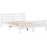 Bookcase Bed without Mattress White 140x200cm Solid Wood Pine 3322264