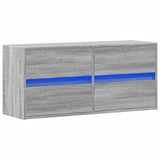 TV Wall Cabinet with LED Lights Grey Sonoma 100x31x45 cm 852297