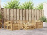 Outdoor Sofa Set 7 pcs White Solid Acacia Wood 3391469