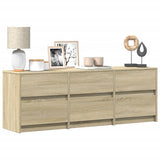 TV Cabinet with LED Sonoma Oak 140x34x50 cm Engineered Wood 3307921