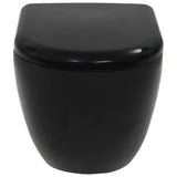Wall-Hung Toilet with Concealed Cistern Ceramic Black 275792