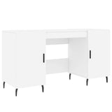 Desk White 140x50x75 cm Engineered Wood 829564