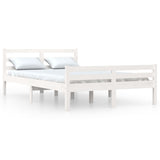 Bed Frame without Mattress White Solid Wood 135x190 cm Double Double 814795