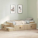 Storage Bed Frame with Drawer Sonoma Oak 234 x 118 x 53.5 cm 3335583