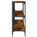 Console Table Smoked Oak 160x30x75 cm Engineered Wood and Iron 832850