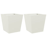 Garden Planters White 2 pcs 40x40x40 cm Steel 851055