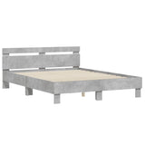 Bed Frame Concrete grey Engineered wood 140 x 200 cm Durable 3207423