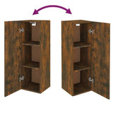 TV Cabinets 2 pcs Smoked Oak 30.5x30x90 cm Engineered Wood 815748
