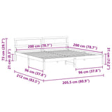 Bed Frame with Headboard White 200 x 200 cm Solid Pine Wood 3385746