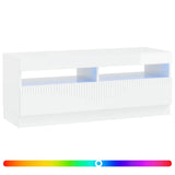 LED TV Cabinet High Gloss White Engineered Wood 897429
