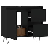 Bathroom Cabinet Black 65x33x60 cm Engineered Wood 831605