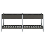 Garden Raised Bed with Shelf Grey 200x50x75 cm WPC 362573