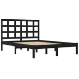 Bed Frame without Mattress Black 200x200 cm Solid Wood 3105494