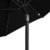 Garden Parasol with LEDs and Steel Pole Black 225x225x212cm 4005072