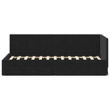 Corner Bed Frame with Headboard Black 80 cm x 200 cm Velvet 42016373
