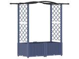 Raised Bed with Trellis and Roof Grey 125 x 40 x 138 cm PP 42032554