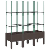 Garden Planter with Trellis Brown 120x40x142.5 cm PP 367960