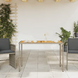 Garden Table with Acacia Wood Top Grey 115x54x74 cm Poly Rattan 365076