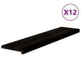 Stair Treads 12 pcs Brown Black 110x30x2 cm Solid Wood Oak 3283047