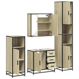4 Piece Bathroom Furniture Set Sonoma Oak Engineered Wood 3301196