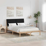 Bed Frame with Headboard Brown 135 x 190 cm Solid Pine Wood 878901