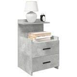 Bedside Cabinet with 2 Drawers Concrete Grey 40x36.5x62 cm 858638