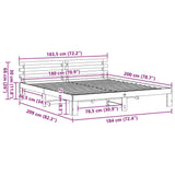 Bed Frame with Headboard White 180 x 200 cm Solid Pine Wood 872600