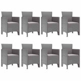 Garden Dining Set 9 pcs White Polypropylene 3378744
