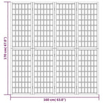 Folding 4-Panel Room Divider Japanese Style 160x170 cm Black 352080