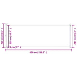 Patio Retractable Side Awning 220x600 cm Cream 317977