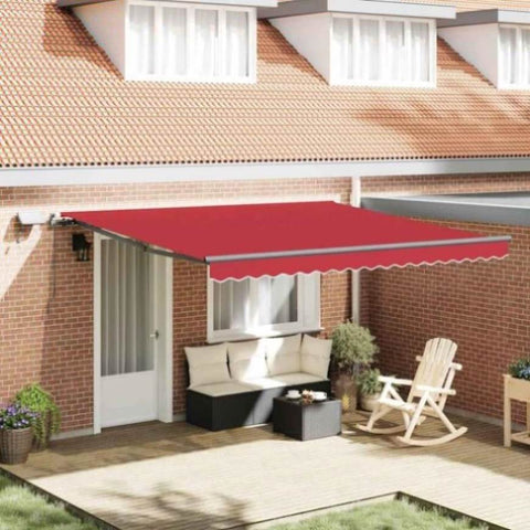 Retractable Awning Manual Red 400 x 350 cm Fabric 3330828