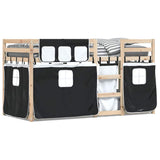 Bunk Bed without Mattress Black 90x190 cm Solid Wood Pine 3283937
