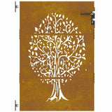 Garden Gate 85x125 cm Corten Steel Tree Design 153210