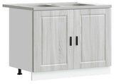 Sink Base Cabinet with Storage Porto 2 pcs Grey Engineered wood 3315027