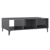 Coffee Table High Gloss Grey 103.5x60x35 cm Engineered Wood 806030
