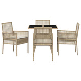 Garden Dining Set 5 pcs Beige Poly rattan 3334932