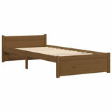 Bed Frame without Mattress Honey Brown Solid Wood 75x190 cm Small Single 815007