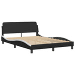 ZNTS Bed Frame with LED Lights Black and White 120x200 cm Faux Leather 3213925