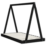 Kids Bed Frame Black 80x160 cm Solid Wood Pine 834530