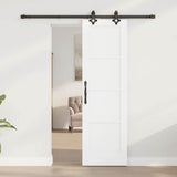 Sliding Door White and Black 61 x 198.5 cm Solid Pine Wood 3333493