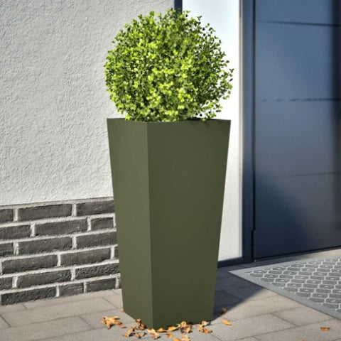 ZNTS Garden Planters Olive Green 2 pcs 35x35x75 cm Steel 851087