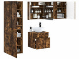 Bathroom Cabinet Set 5 pcs Smoked Oak 43 x 11.5 x 60.5 cm 3407355