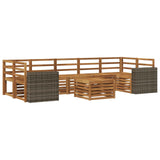 Outdoor Sofa Set 8 pcs Natural Solid Acacia Wood 3384155