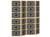 Room Divider 4 Panels Brown and Black Solid Wood Paulownia 358803